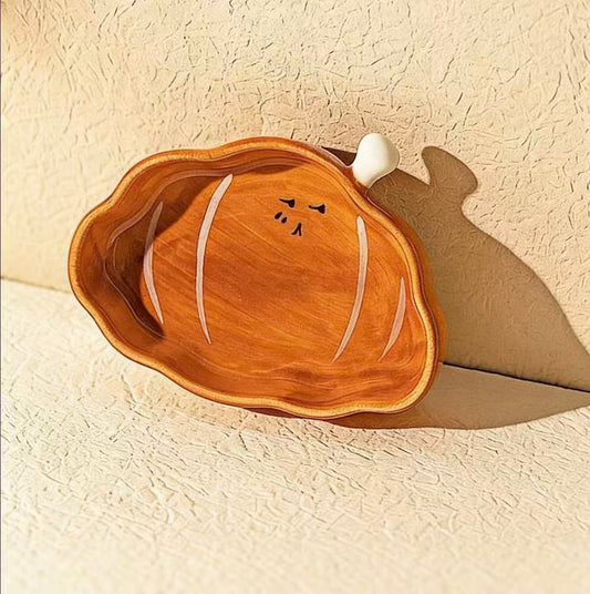 Cute Croissant Ceramic Mini Plate – Snack Dish & Desk Decor