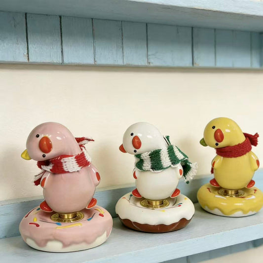 Spinning Duck Figurine - Ceramic Desk Decor